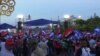 Apoiantes de Daniel Ortega desfilam na capital da Nicaragua