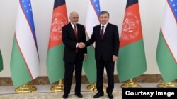 Afg'oniston Prezidenti Ashraf G'ani O'zbekiston rahbari Shavkat Mirziyoyev bilan, 2018