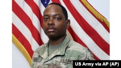 This undated image provided by the U.S. Army shows Sgt. Quandarius Stanley, 23. He was injured in May while working on a pier to deliver humanitarian aid to Gaza. He died last Thursday.(U.S. Army via AP)