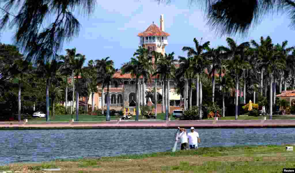 川普总统在佛罗里达州大西洋海滨的豪华别墅海湖庄园(Mar-a-Lago)。(2017年3月5日资料照片)