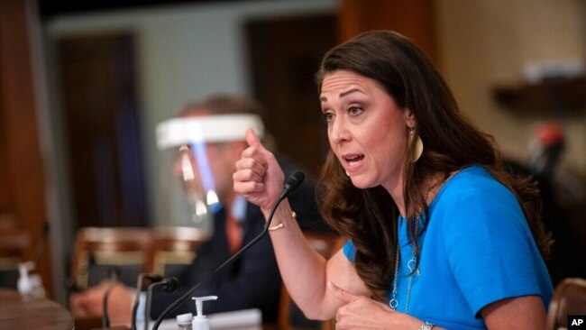 FILE - Rep. Jaime Herrera Beutler, R-Wash., speaks during a subcommittee hearing about the COVID-19 response, on Capitol Hill in Washington, June 4, 2020.