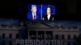 Los candidatos Donald Trump y Kamala Harris debaten el 10 de septiembre de 2024, en Filadelfia.