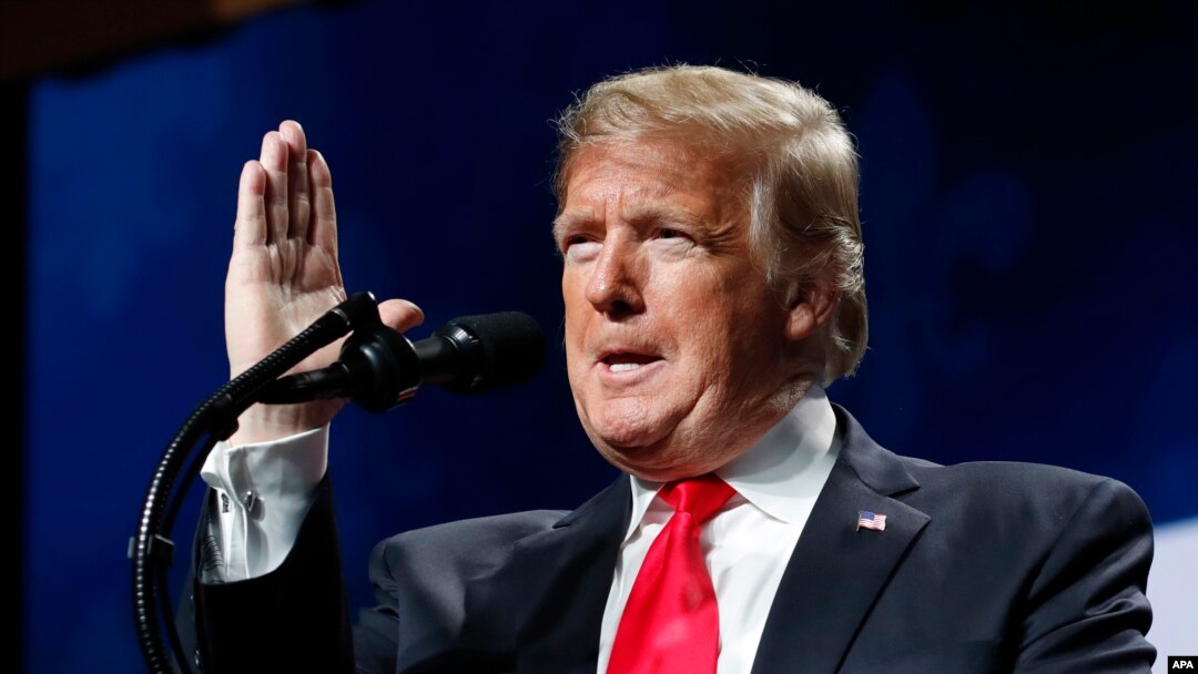 President Donald Trump speaks at the American Farm Bureau Federation's 100th Annual Convention, Jan. 14, 2019, in New Orleans. 
