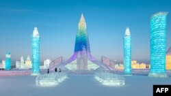 Ice sculptures are seen at the Harbin Ice and Snow Festival in Harbin, in northeastern China&#39;s Heilongjiang province.