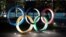FILE: Official Olympics logo in Tokyo. Taken 3.24.2020.