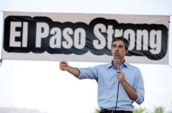 FILE - Democratic presidential candidate Beto O'Rourke speaks during a rally against the visit of the U.S. President Donald Trump after a shooting at a Walmart store, in El Paso, Texas, Aug. 7, 2019.