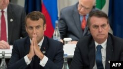 Los presidentes de Francia, Emmanuel Macron y de Brasil, Jair Bolsonaro, habían intercambiado mensajes en los que se enfrentaron respecto al incendio en el Amazonas, conocido como "el pulmón del planeta".