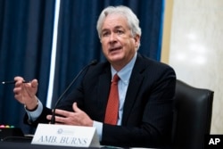 FILE - William Burns, then nominee for Central Intelligence Agency director, testifies during his Senate Select Intelligence Committee confirmation hearing, February 24, 2021, on Capitol Hill in Washington.