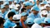 FILE - President of the Cambodian People's Party (CPP) and Cambodia's Prime Minister Hun Sen (C) marches with supporters ahead of elections, in Phnom Penh, Cambodia, July 27, 2018. 