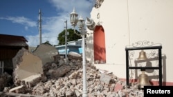 A view of a damaged church after the earthquake in Guayanilla, Puerto Rico, Jan. 9, 2020.