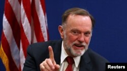 FILE - Tibor Nagy, the U.S. Assistant Secretary of State for Africa, speaks during a news conference on the case of Sudan, in the U.S. Embassy in Addis Ababa, Ethiopia, June 14, 2019.