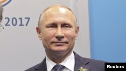 Le président russe Vladimir Poutine lors du G20 à Hambourg, Allemagne, 7 juillet 2017.