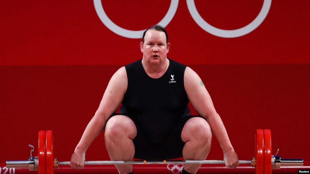 Laurel Hubbard of New Zealand competes in the women's +87kg weightlifting event at the 2020 Summer Olympics, in Tokyo, Japan, Aug. 2, 2021.