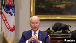 U.S. President Joe Biden meets with his Attorney General Merrick Garland, law enforcement officials, and community leaders to discuss gun violence reduction strategies at the White House in Washington, July 12, 2021.