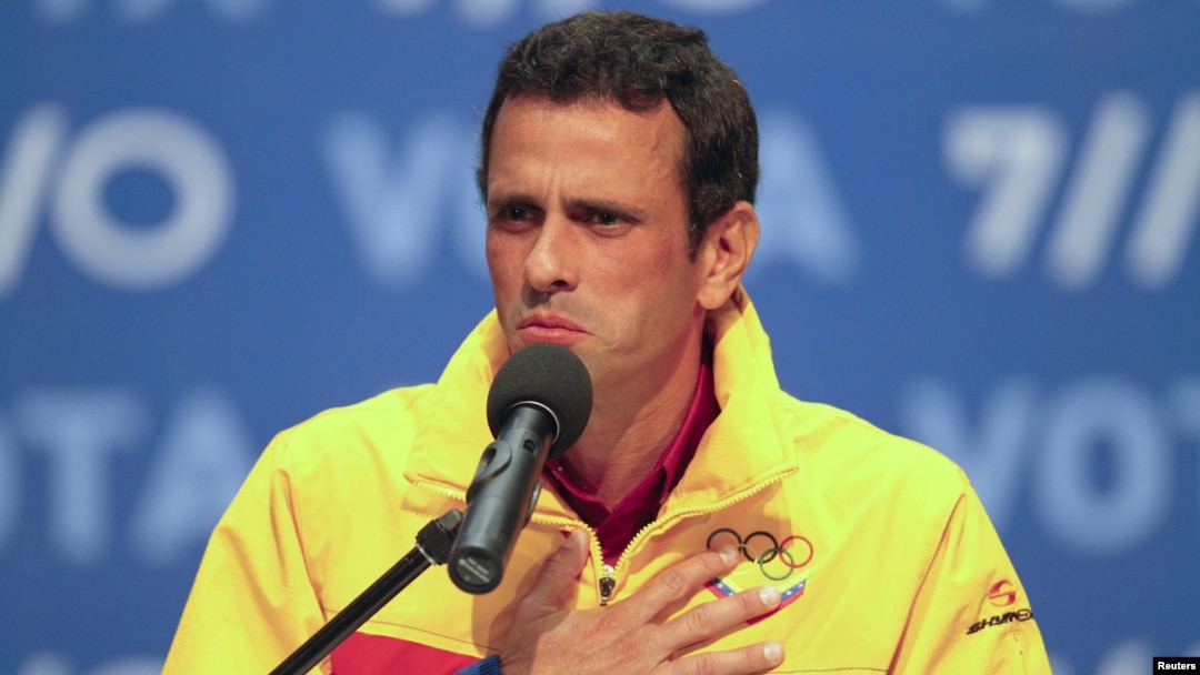 Tokoh oposisi Henrique Capriles diperkirakan akan menjadi penantang kuat Nicolas Maduro dalam pilpres Venezuela 14 April (foto: dok). 