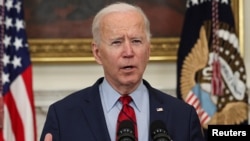 ប្រធានាធិបតី​សហរដ្ឋ​អាមេរិក​ លោក Joe Biden ថែ្លង​អំពី​ការបាញ់​ប្រហារ​នៅ​រដ្ឋ Colorado នៅ​ឯ​សេតវិមាន​ រដ្ឋធានី​វ៉ាស៊ីនតោន ថ្ងៃទី២៣ ខែមីនា ឆ្នាំ២០២១។ 