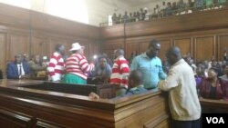 MDC-T activists appearing in court. (Photo: Thomas Chiripasi)