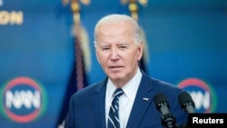 Presidenti Biden duke mbajtur një fjalim virtual për takimin që mbahej në Nju Jork (12 prill)