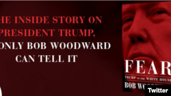 A screenshot from journalist Bob Woodward's Twitter account, featuring his new book about the Trump White House. (@realbobwoodward)