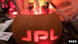 Each year, engineers at NASA’s Jet Propulsion Laboratory use pumpkins to create interesting things related to space. (NASA/JPL)