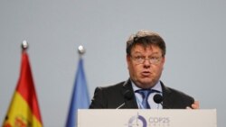 FILE - World Meteorological Organization Secretary-General Petteri Taalas speaks at the opening of the high-level segment of the COP25 in Madrid, Spain, Dec. 10, 2019.