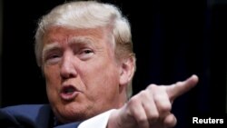 U.S. Republican presidential candidate Donald Trump speaks at the Family Leadership Summit in Ames, Iowa, United States, July 18, 2015. 