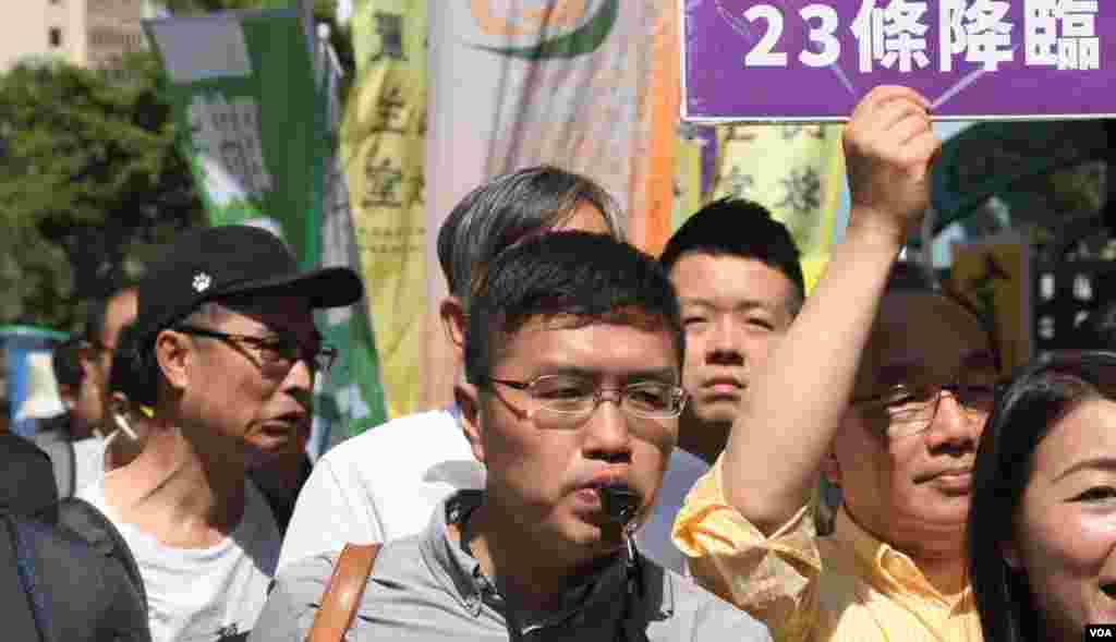 香港民陣副召集人區諾軒。（美國之音湯惠芸拍攝）