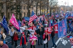 지난달 12일 미국 수도 워싱턴 DC에서 도널드 트럼프 대통령 지지자들의 시위가 열렸다.