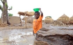 나이지리아 야르갈름 마을에서 어린이가 물을 옮기고 있다.