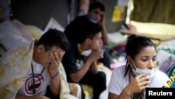 Estudiantes de Venezuela frente a la sede de la OEA en Caracas. 