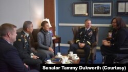 Senator Duckworth Meets with U.S. Army Secretary Ryan McCarthy and General Apirat Kongsompong, Commander in Chief of the Royal Thai Army during his official visit in Washington, DC. Feb 25, 2020. (Courtesy Senator Tammy Dukworth)