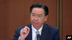 조셉 우 타이완 외교부장이 7일 기자회견에서 최근 증가하는 중국의 무력 도발을 비난했다.