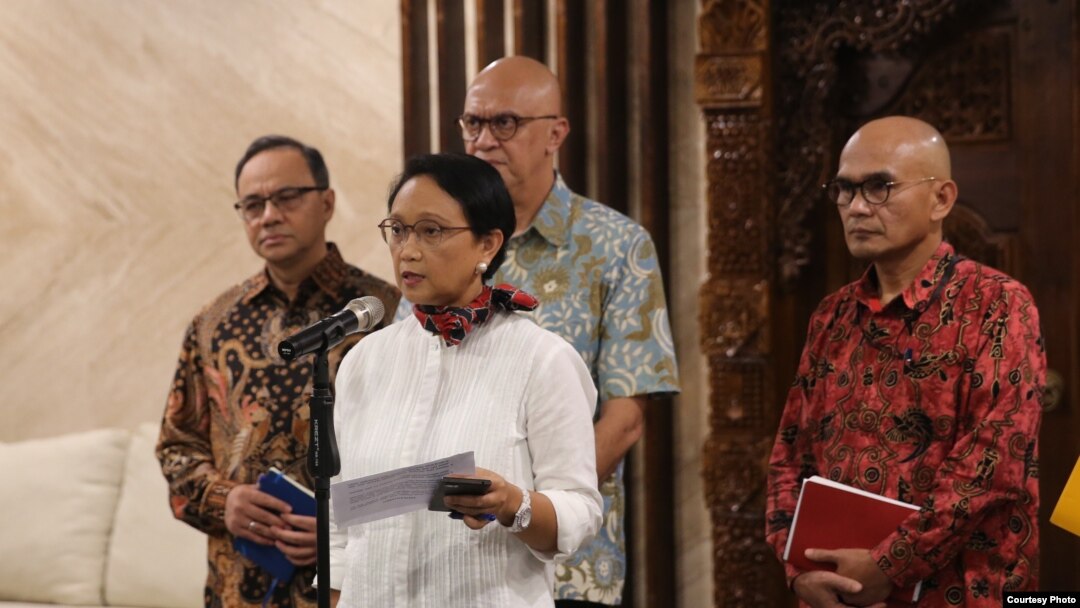Jumpa pers Menteri Luar Negeri Retno Marsudi soal evakuasi WNI dari Kota Wuhan, Provinsi Hubei, China, Jumat, 31 Januari 2020. (Humas Kementerian Luar Negeri RI)