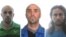 Three al-Qaida suspects only identified by their initials are seen in this combo photo released by the Spanish Interior Ministry on August 2, 2012.