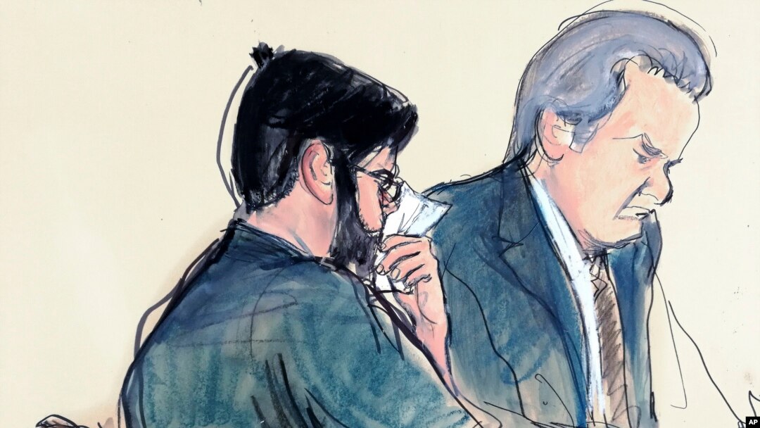 In this courtroom sketch, former pharmaceutical CEO Martin Shkreli, left, is seated next to his lawyer Ben Brafman in federal court, March 9, 2018, in New York. "Pharma Bro," vilified for jacking up the price of a lifesaving drug, was sentenced to seven years in prison for defrauding investors in two failed hedge funds. 