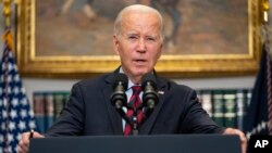 FILE - President Joe Biden speaks on student loan debt forgiveness, in the Roosevelt Room of the White House, Oct. 4, 2023, in Washington. 