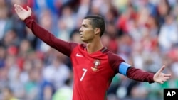 Cristiano Ronaldo lors du match contre le Mexique lors de la Coupe des confédération, en Russie, le 18 juin 2017.