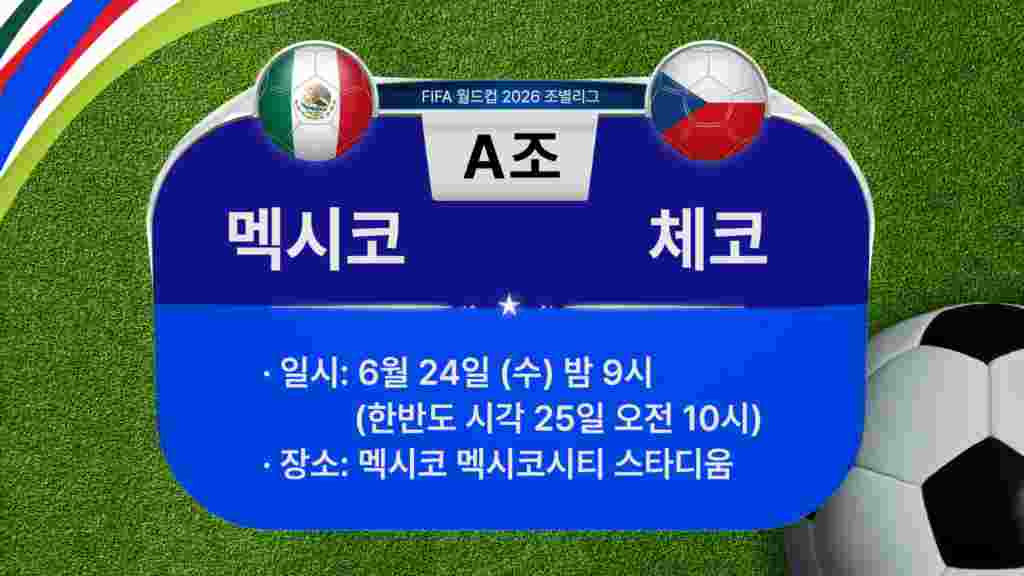 [2026 북중미 월드컵] 조별리그 A조 경기 일정