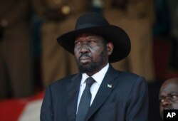 FILE - South Sudan's President Salva Kiir is pictured in Nairobi, Kenya, Feb. 11, 2020.