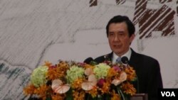 馬英九紀念辜汪會談20周年談兩岸政策 (美國之音楊晨拍攝) 