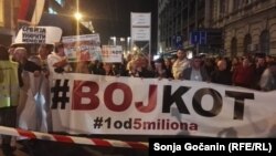 Protest "1 od 5 miliona" u Beogradu, 47 put, 26. oktobra 2019. (Foto: Sonja Gočanin, Radio Slobodna Evropa)