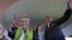 Alianza PAIS's presidential candidate Lenin Moreno, left, and his running mate Jorge Glas smile at the end of the day of the presidential election, in Quito, Ecuador, April 2, 2017.
