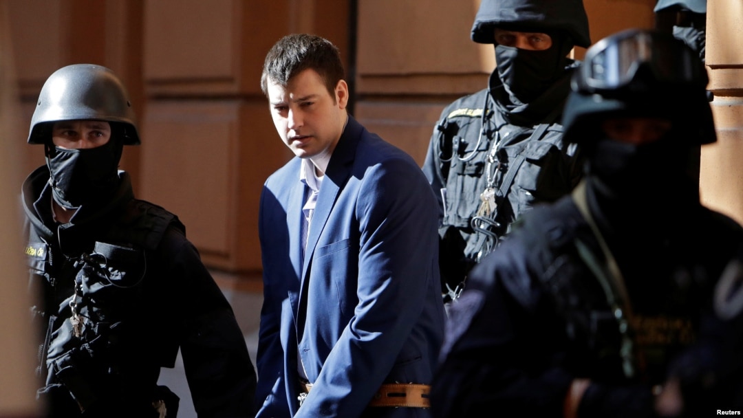 U.S. citizen Kevin Dahlgren, charged with the quadruple murder of his Czech relatives in 2013, arrives for his trial at the Regional Court in Brno, Czech Republic, July 20, 2016.