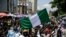 Des manifestations contre la violence policière à Lagos, au Nigeria, le 20 octobre 2020. 