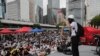 A protester shares his story during continued pro-democracy rallies in Hong Kong, on Monday, Sept. 2, 2019.