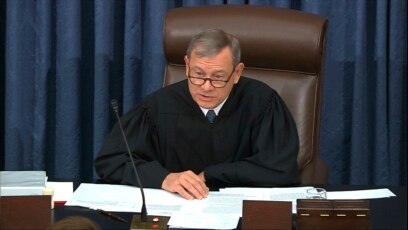 Chánh thẩm Hoa Kỳ John Roberts là chủ tòa phiên xét xử luận tội Tổng thống Trump