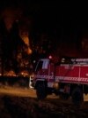 A handout photo from VicEmergency/state control center taken and released on Jan.27, 2025 shows a fire truck arriving to battle bushfires in Little Desert National Park in the Australian state of Victoria.