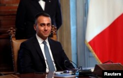 Italian Foreign Affairs Minister Luigi Di Maio attends the new cabinet's first meeting at Chigi Palace in Rome, Sept. 5, 2019.