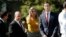 FILE - Ivanka Trump, the daughter of and assistant to President Donald Trump, and her husband, White House senior adviser Jared Kushner, walk on the South Lawn of the White House in Washington, Oct. 2, 2017.