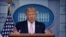 President Donald Trump speaks during a coronavirus task force briefing at the White House, Friday, April 10, 2020, in Washington.